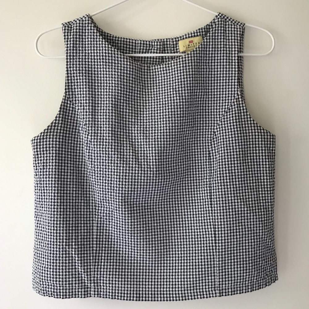 Vintage The Limited Seersucker Gingham Top